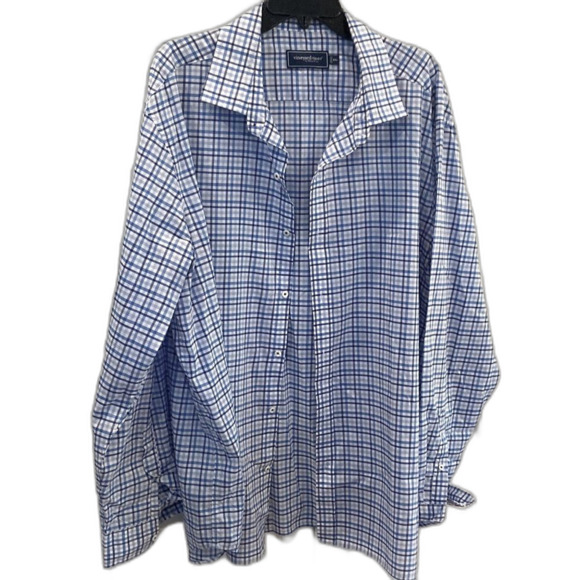 Vineyard vines blue plaid cotton silk lightweight button down collared shirt XXL - Picture 1 of 6